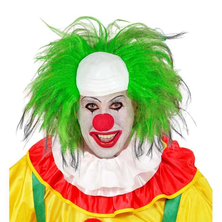 clown pruik met groen haar