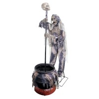 bewegende halloween decoratie licht geluid prop skelet kookpot