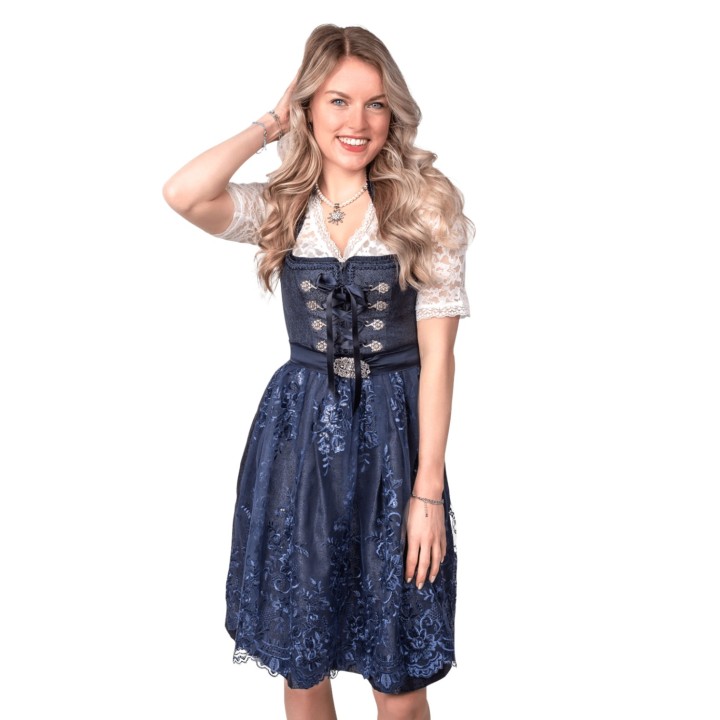 dirndl tiroler kleed donkerblauw