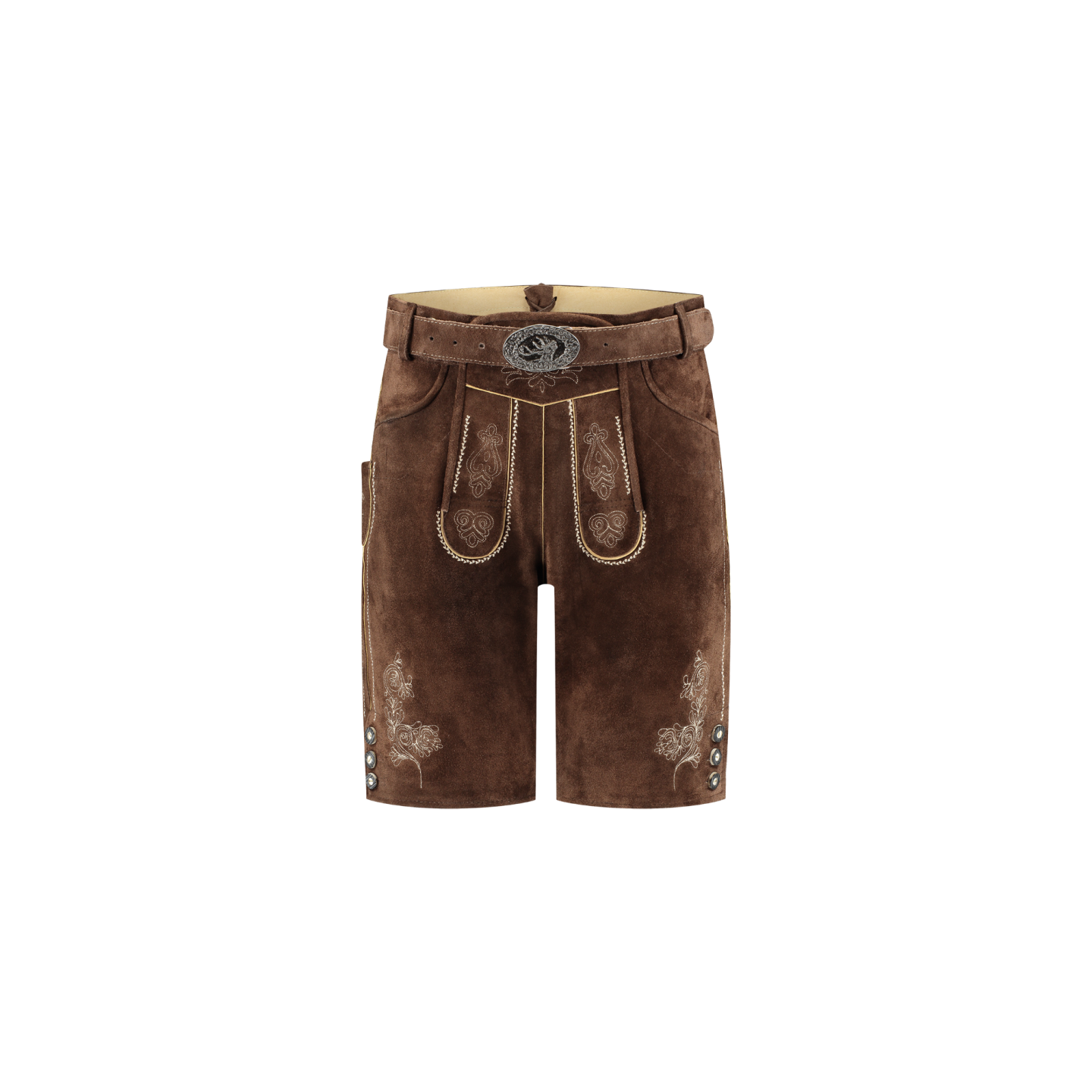 lederhose kort bruin met riem