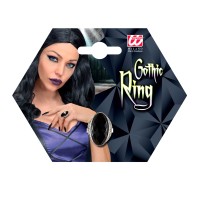 gothic ring zwarte steen