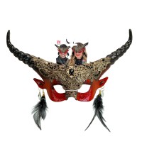 duivel masker commedia dell'arte rood