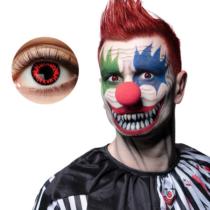 halloween kleurlenzen killer clown rood