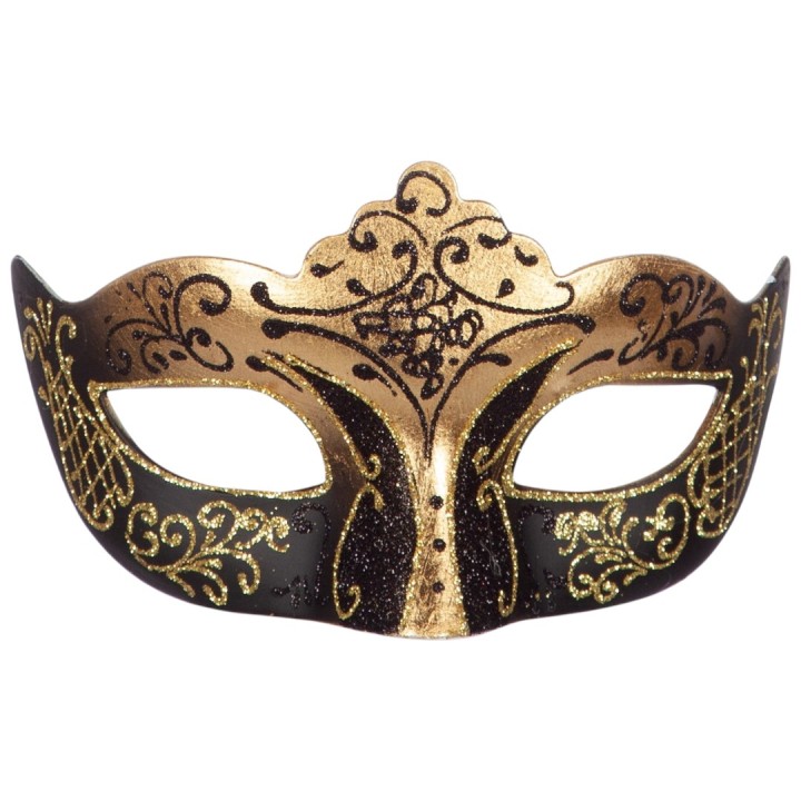 Venetiaans oogmasker goud zwart glitter