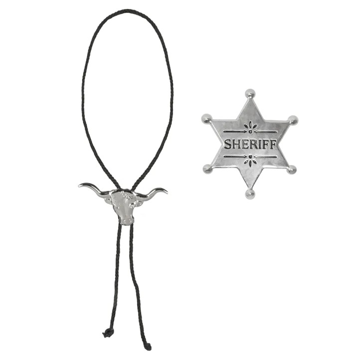 cowboy accessoires ketting met sheriff ster